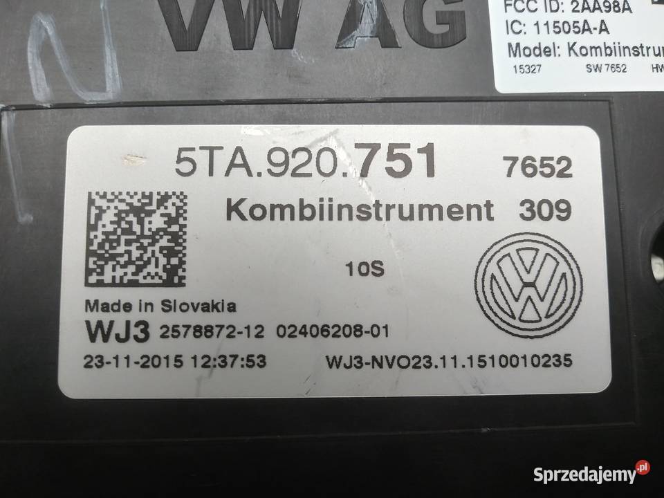 5TA VW TOURAN III 5TA920751 licznik Dębno