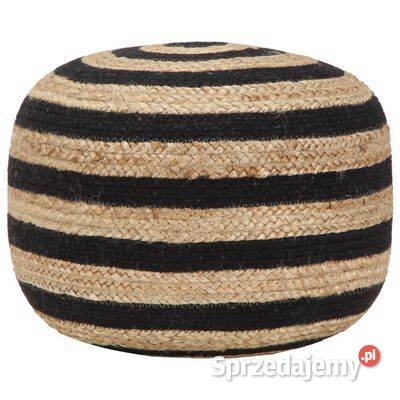 vidaXL Ręcznie robiony puf czarny 45 x 30