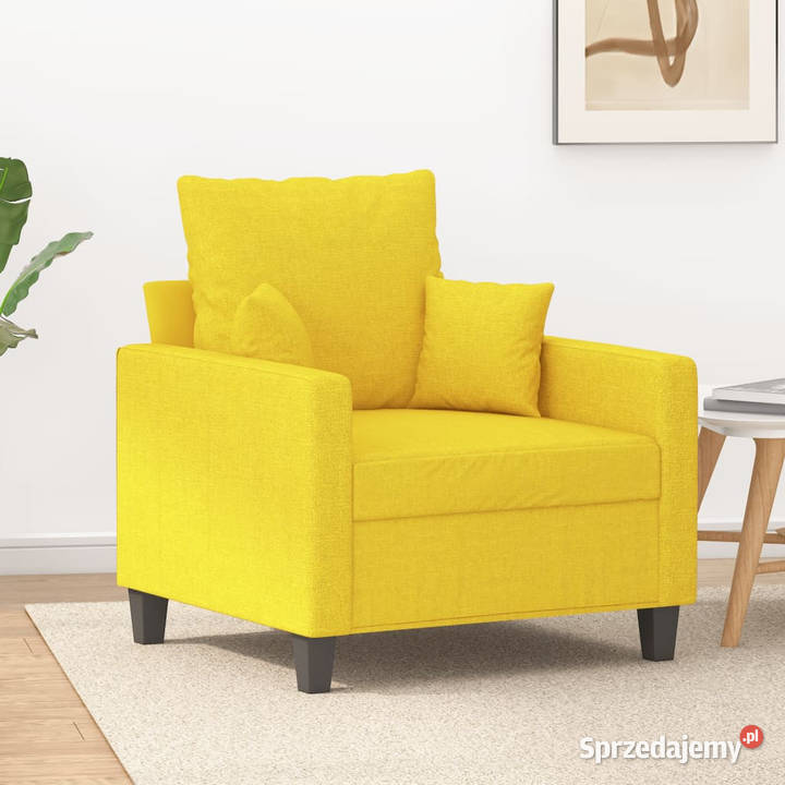 Fotel jasnożółty 60 obity tkaniną WM359256 Warszawa sprzedam