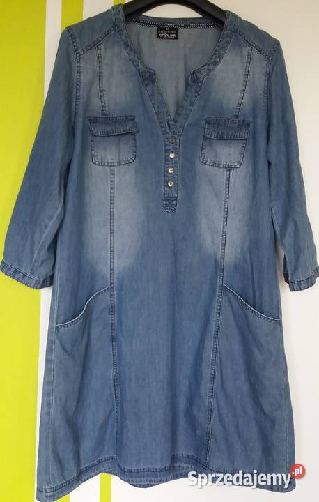 L44 Bawełniana sukienka Colours niebieski