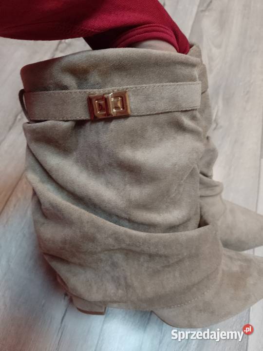 40 Ekskluzywne beżowe krótkie Kozaki kowbojki Kraków