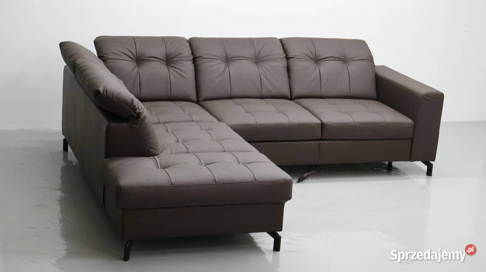 TLK SKÓRA NATURALNA NAROŻNIK funkcja spania SOFA 76cm Poznań