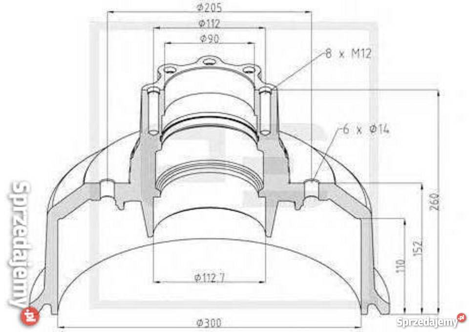 bęben mercedes 608 808 908 813 913 3103560147 ciężarowe sprzedam