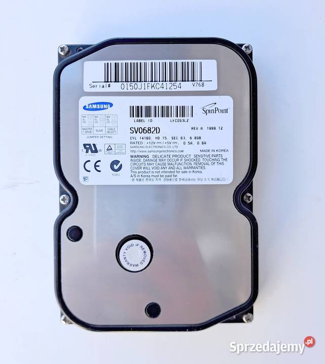 Dysk twardy Samsung SV0682D 68GB IDE ATA66 Retro Pojemność < 80 małopolskie Kraków