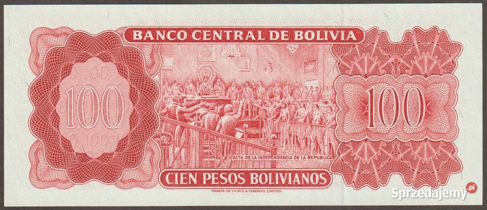 BOLIWIA 100 PESOS 1962 SIMON BOLIVAR STAN Łódź