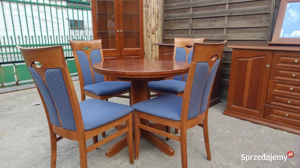 Komplet KLOSE stół okrągły rozkładany 4 krzesła Warszawa sprzedam