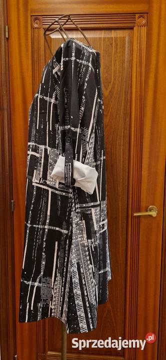 Wizytowa TUNIKA BLUZKA L w czarnobiały print Lublin