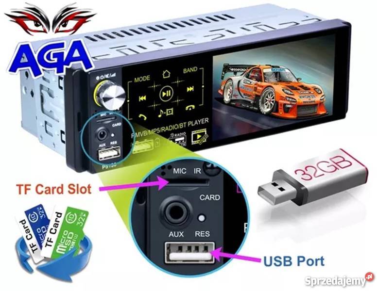 Radio Samochodowe 1 Din Bluetooth Pilot Na śląskie Częstochowa