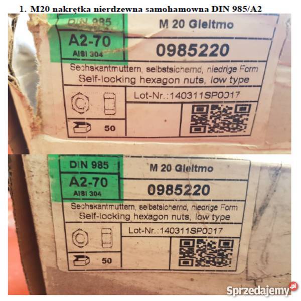 M20 M16 M12 M10 M8 śruby i nakrętki DIN 933A2 śląskie