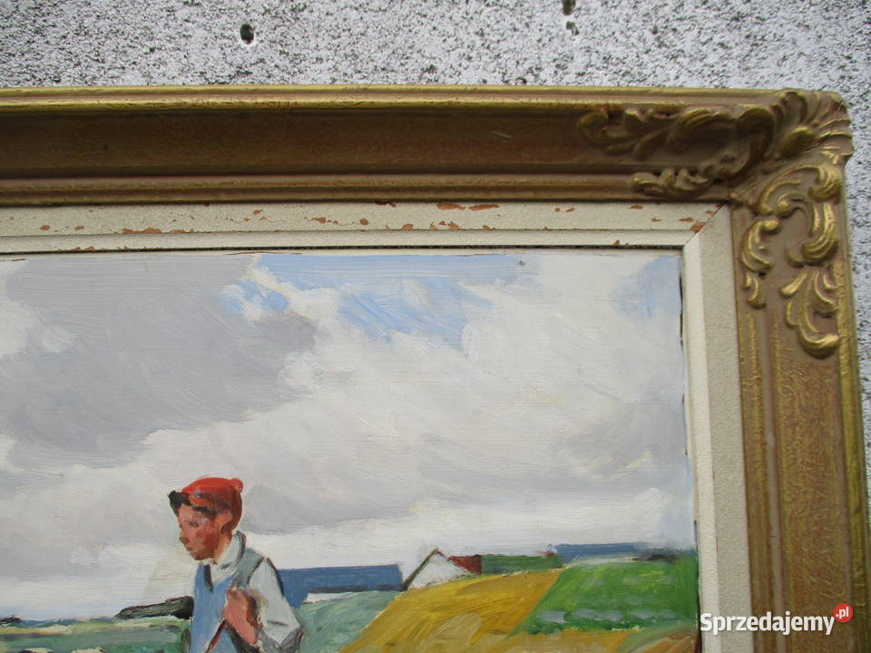 Obraz olejny Szwecja lata 70 Lublin