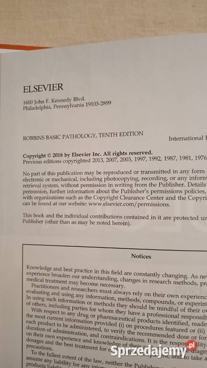 Robbins Basic Pathology Rok wydania 2018