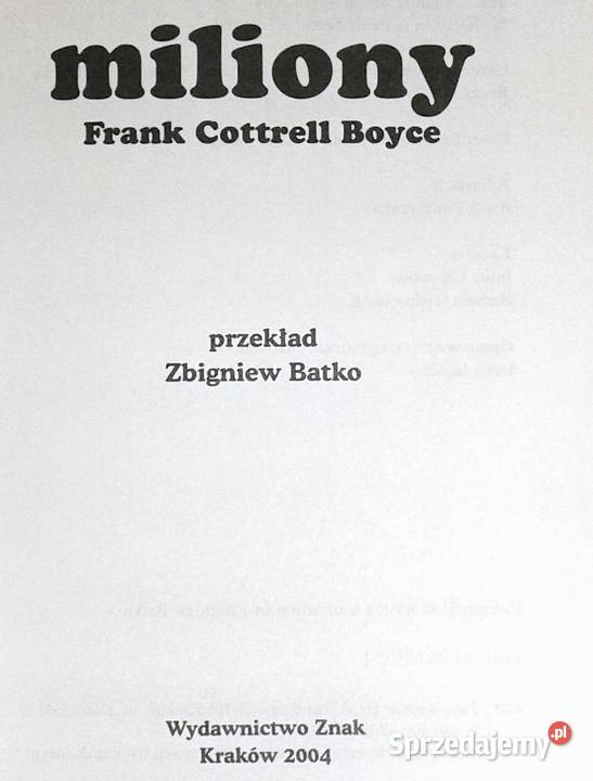 Milony Frank Cottrell Boyce lubelskie
