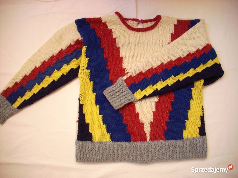 Wzorzysty Sweter dziergany na drutach M 38 małopolskie Nowy Sącz