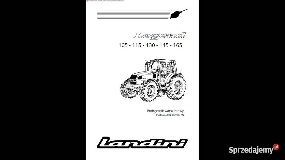 Landini Legend 105 115 130 145 165 instrukcja Rok wydania 1998