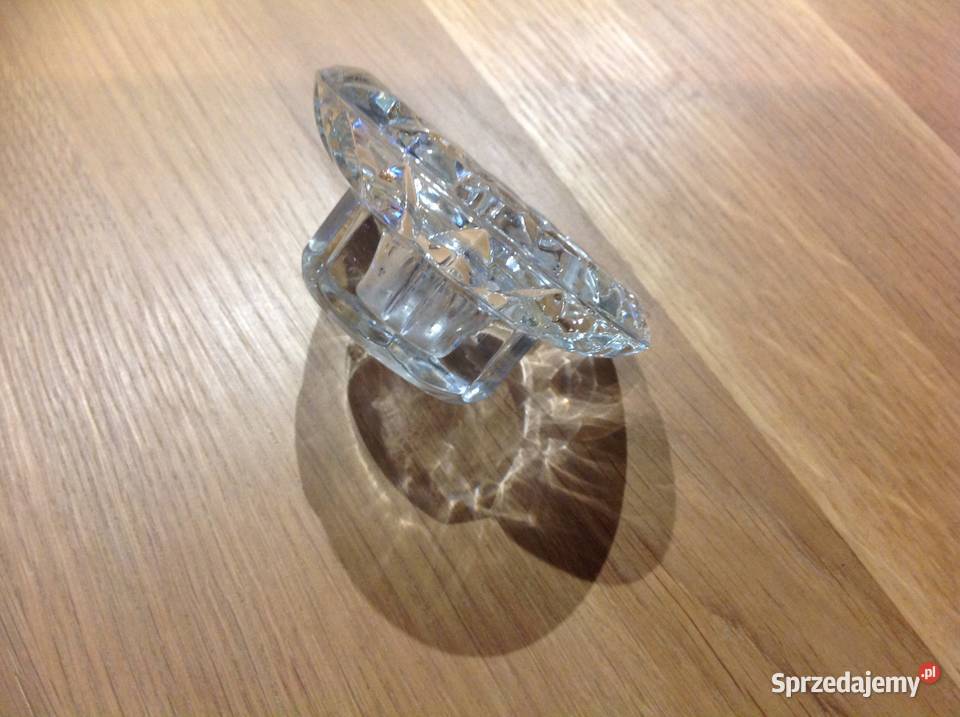 Świecznik Szklany Grube Szkło przezroczysty lubuskie Nowa Sól