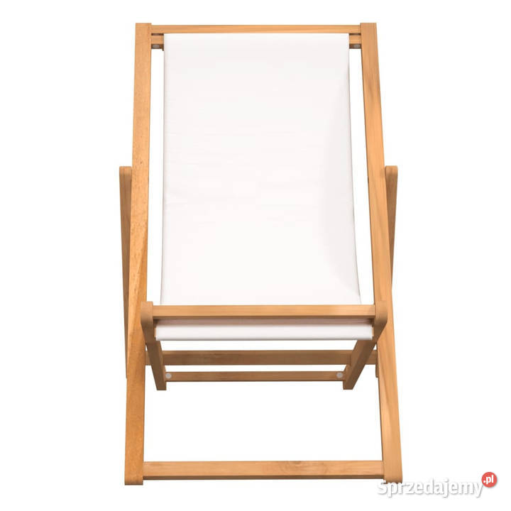 Leżak drewno tekowe 56 x 105 x 96 kremowy Warszawa