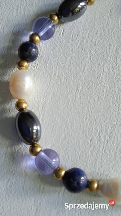 KOMPLET BIŻUTERII NASZYJNIK I DWIE BRANSOLETKI