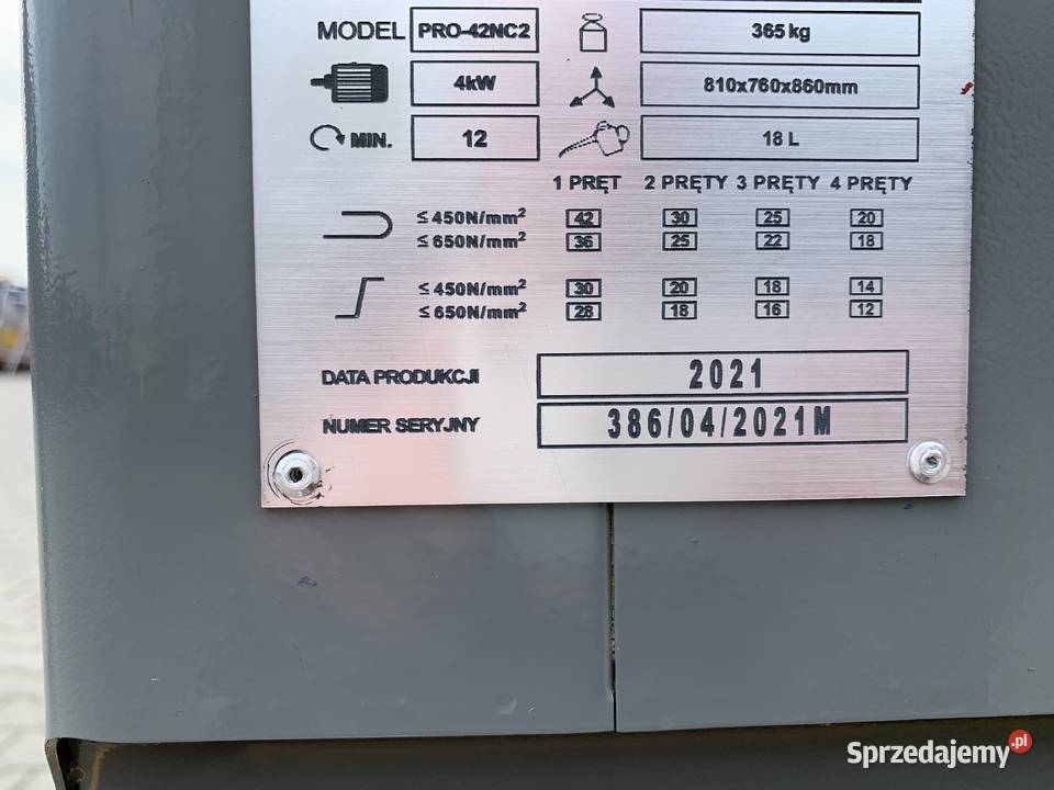 Giętarka mechaniczna do prętów drutu zbrojeń wielkopolskie