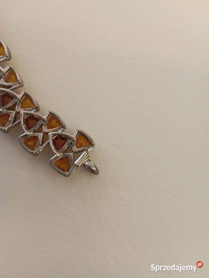 bransoleta ze srebra z bursztynami Radom