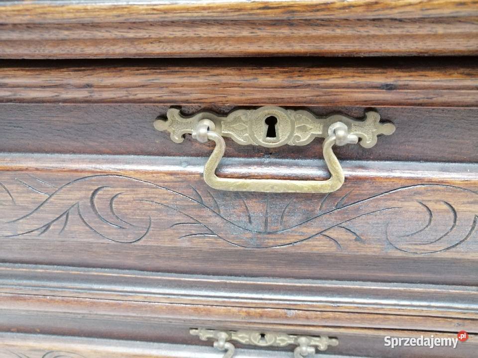 drewniana stara komoda z szufladami łódzkie