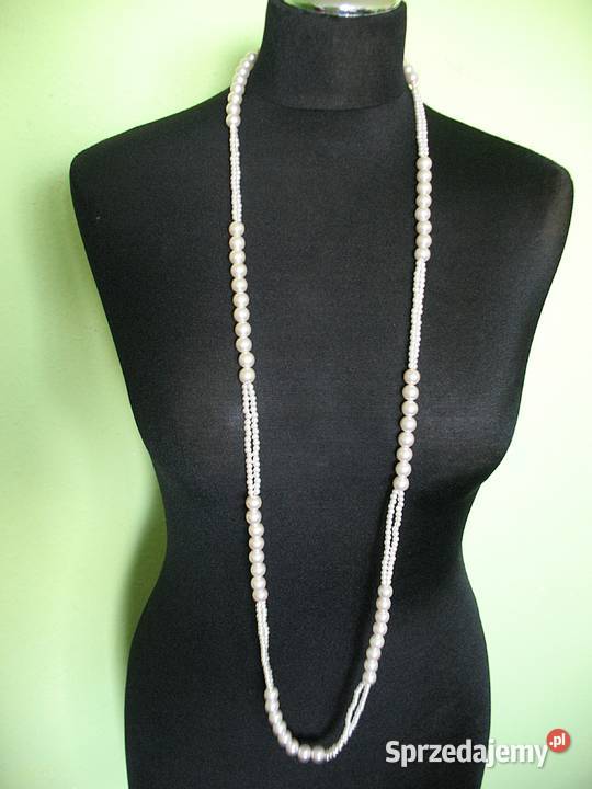 Perły naszyjnik z kremowych pereł długość 120 Siedlce