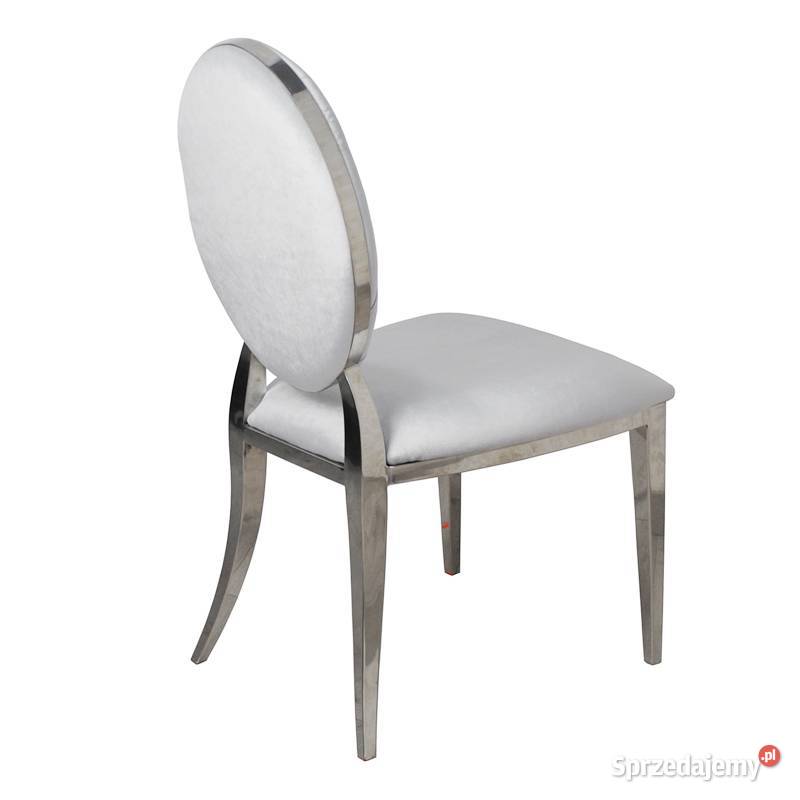 Krzesło glamour Ludwik Silver pikowane stół 50cm mazowieckie