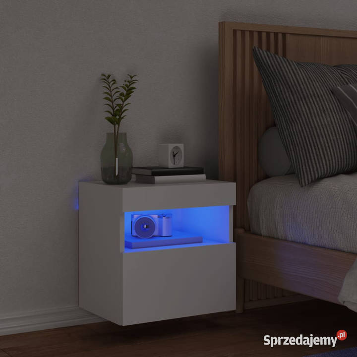 Ścienna szafka TV z LED biała 40x30x40 WM837169 Warszawa