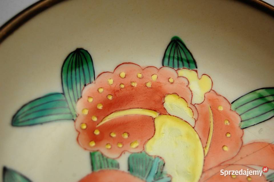 Patera orientalna porcelana biskwit mosiądz Dekoracje i ozdoby Lublin sprzedam