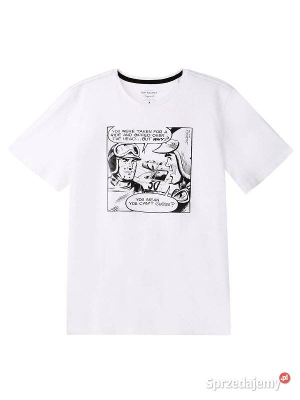 biały tshirt męski Top Secret Odzież codzienna Olkusz