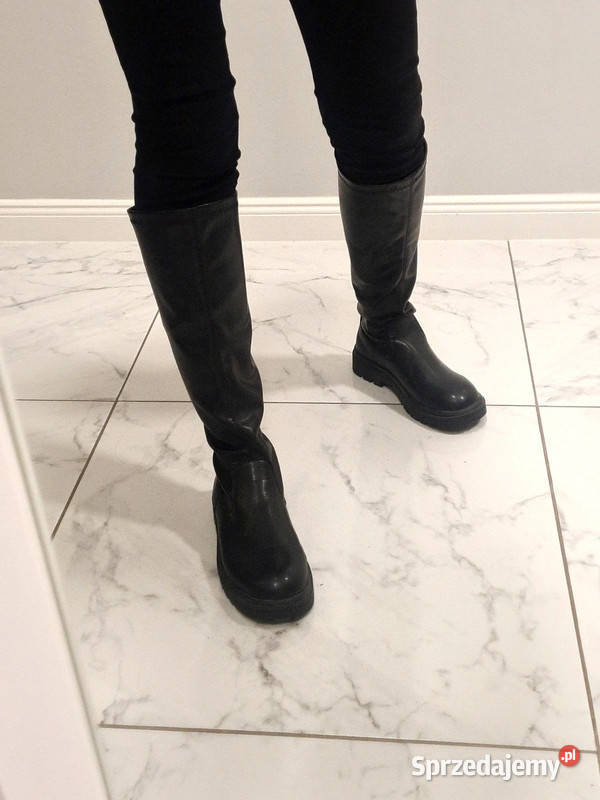 Czarne stylowe kozaki do kolan Warszawa sprzedam