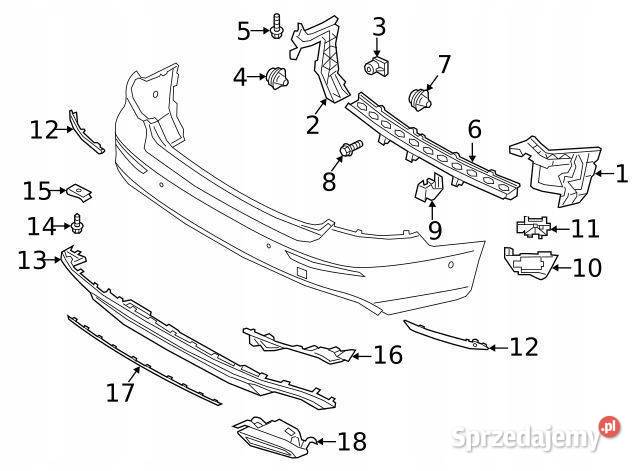 Dystans wspornika Zderzak Tył Volvo V60 2019 osobowe Motoryzacja Pleszew