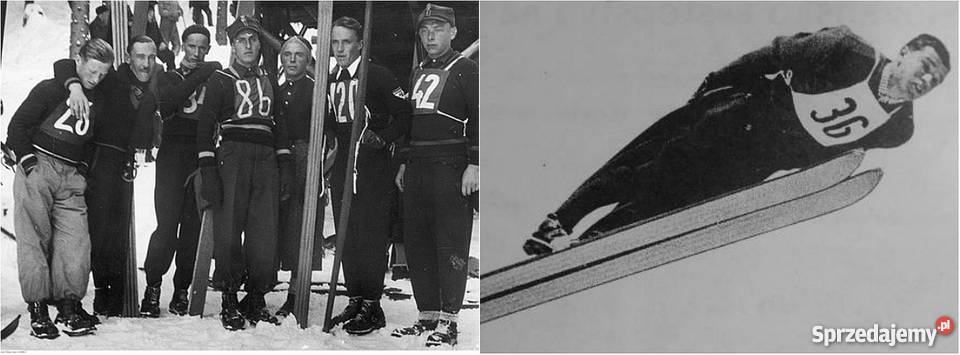 Stare drewniane narty skokowe
