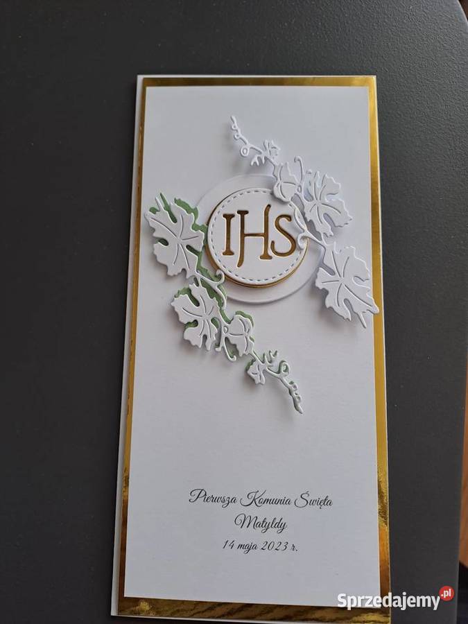 Kartka w kopercie z okazji komunii Strzebiń sprzedam