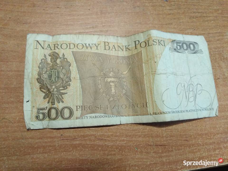 BANKNOT 500 1982 SERIA GK 0018051 Jasło