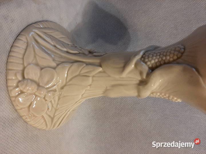 Świecznik porcelanowy w kolorze kremowym łąka 3D Inowrocław