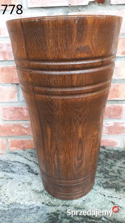 Parasolnik dębowy drewniany stojak na parasole brązowy sprzedam