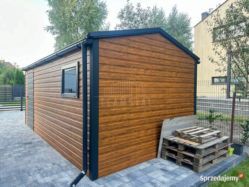 Garaż Blaszany 3x6m Brama uchylna Drzwi Okno Gryfice