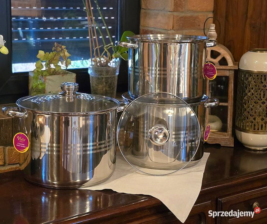 WYPRZEDAŻ 229 Garnki nierdzewne rosołowe VIOLET Zabrze