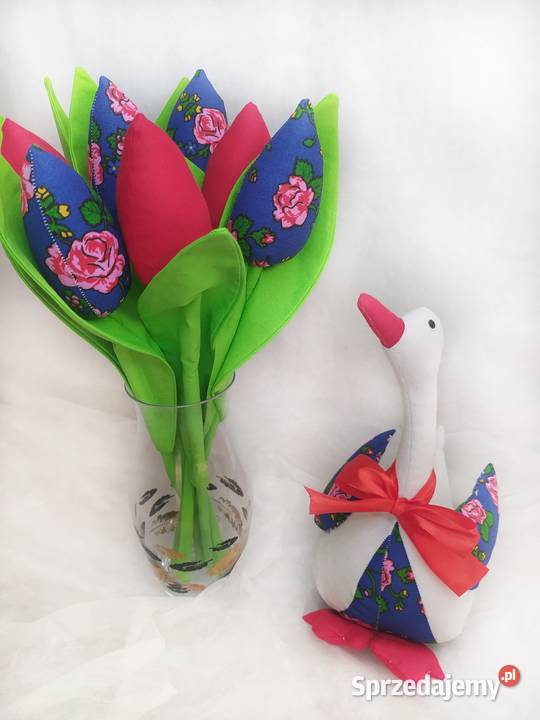 Tulipany kwiaty szyte bawełniane i Glamour Wyposażenie wnętrz Sędziszów Małopolski