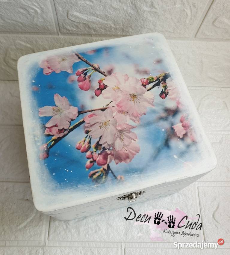 Szkatułka shabby chic kwiat jabłoni Kraków sprzedam