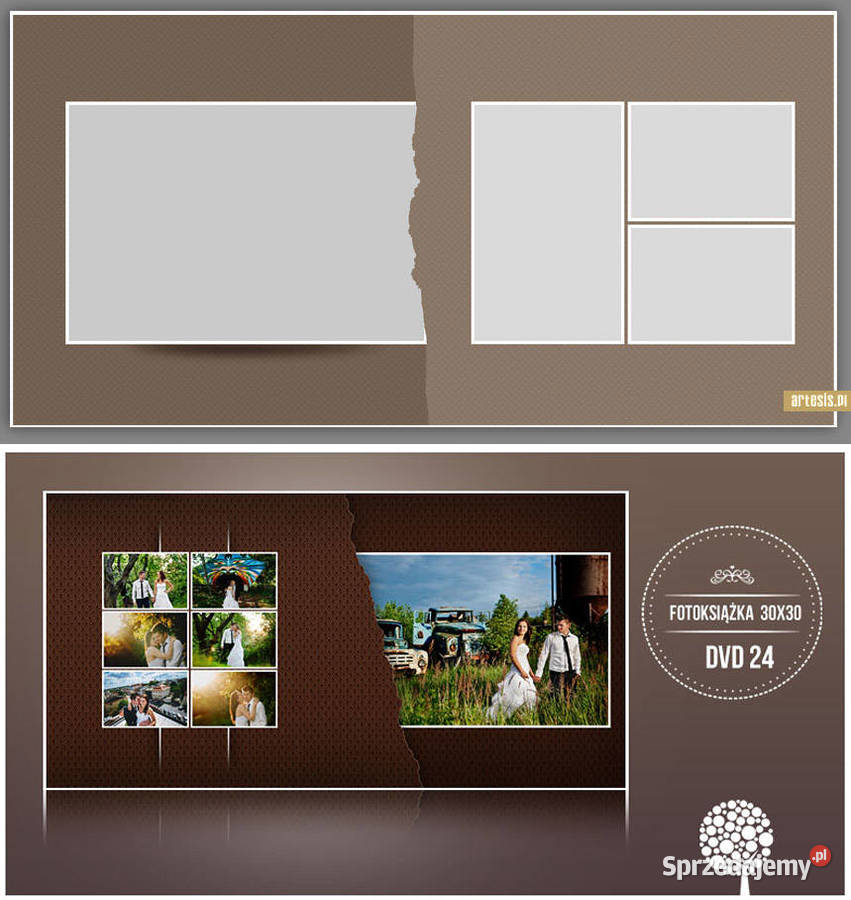 Zestaw foto album ślubny DVD 24 Szablony Kraków