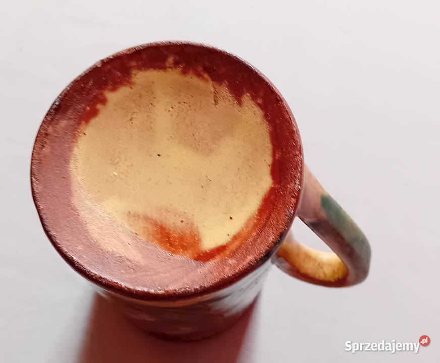 Kubek ceramiczny ręcznie formopwany i zdobiony Porcelana i szkło Antyki, Sztuka, Kolekcje Koźminek