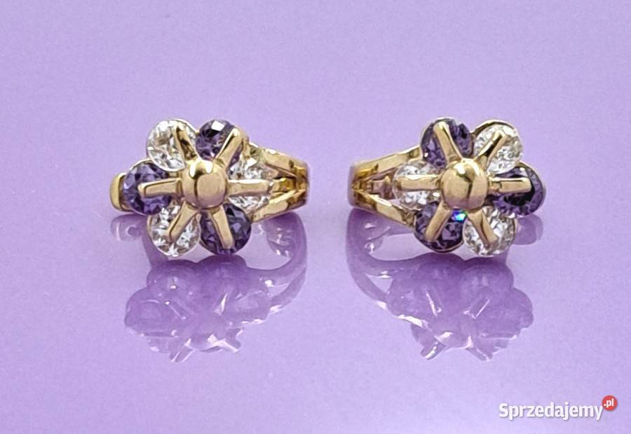 Kolczyki kwiatki Złote pr333 zapięcie angielskie Kolczyki Poznań