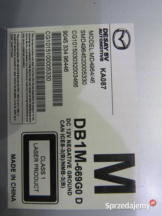 CZYTNIK CD NAVI MAZDA 2 DJ 15 MD496446