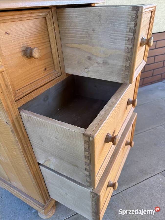 Szafka drewniana sosnowa z szufladami stolik Sulbiny