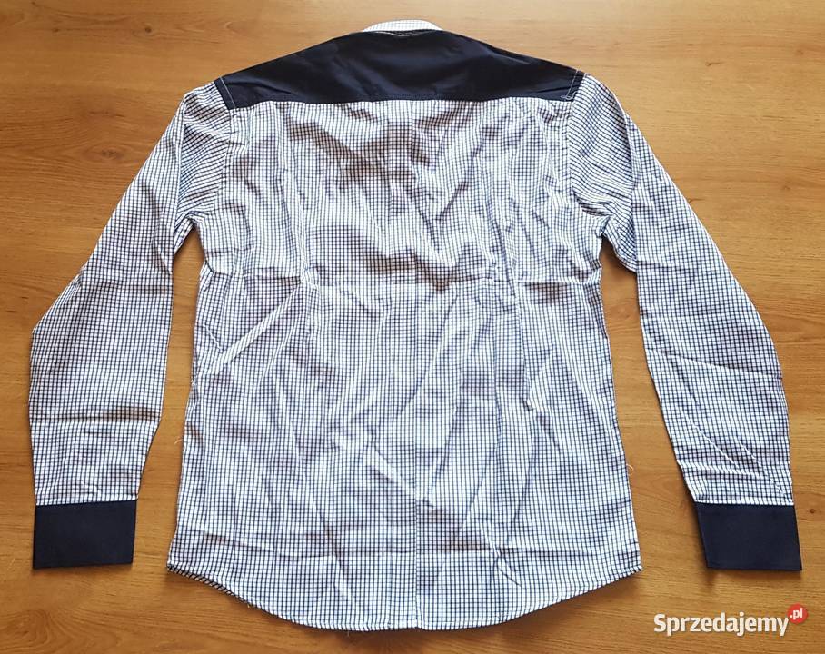 Koszula męska długi rękaw 41 42 niebieska biała Odzież wyjściowa Legnica