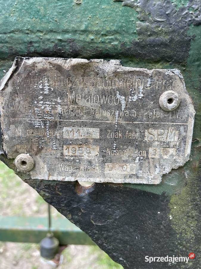 Przyczepa dłużycowa 3t dwukółka Prusice