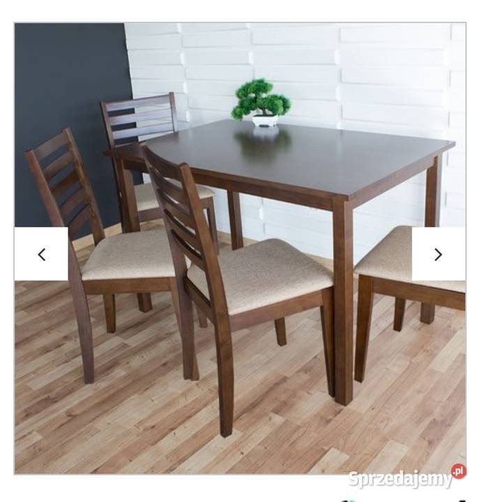 Stół z krzesłami drewno do salonu zestaw mebli