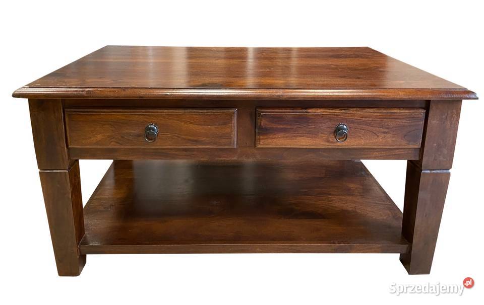 Klasyczna drewniana brązowa ława z szufladami do Lublin