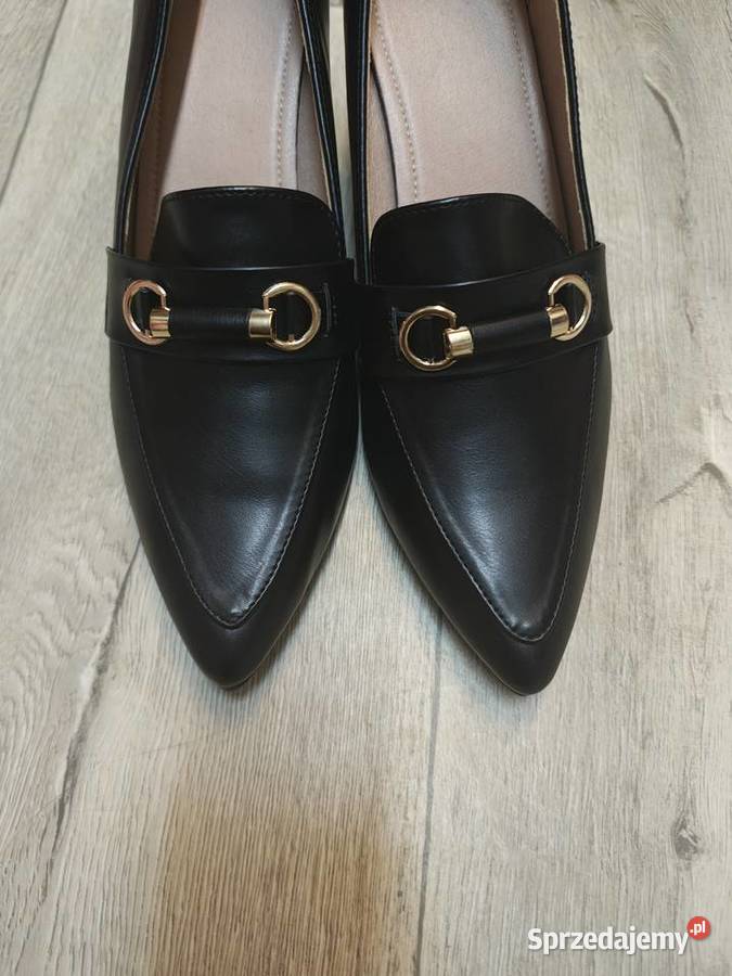 4243 Czarne Mega wygodne czółenka wieczorowe skóra ekologiczna małopolskie Kraków